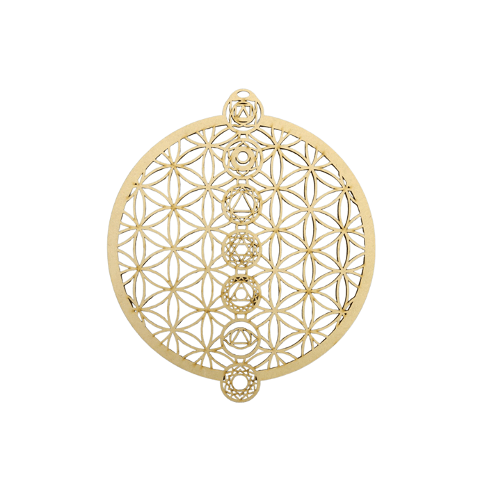 Window Hanger Flower Of Life & 7 Chakra Symbols - GreenTreeCa