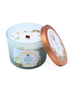 Green Tree Gemstone Candle Purification White Sage 256g