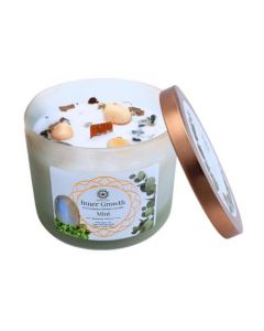 Green Tree Gemstone Candle Inner Growth Mint 256g