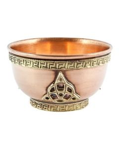 Tibetan Incense Burner / Copper Triquetra Offering Bowl