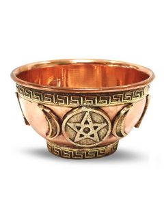 Offering Bowl Copper triple moon -2523